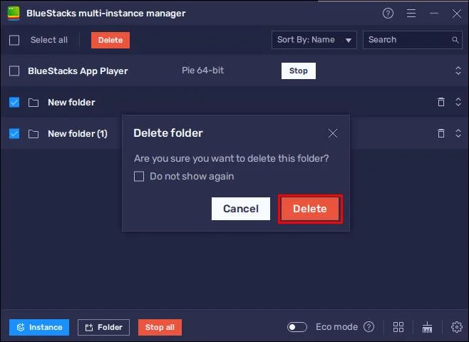 Как да изтриете главен екземпляр в BlueStacks