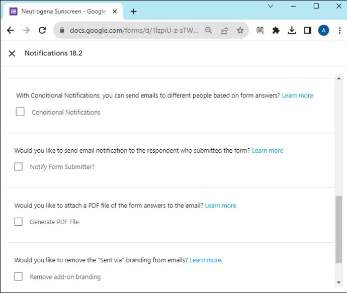 Как да получите известие, когато формуляр е изпратен в Google Forms