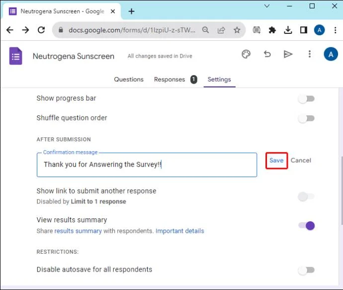Как да получите известие, когато формуляр е изпратен в Google Forms