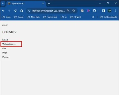 Как да добавите връзка в Squarespace