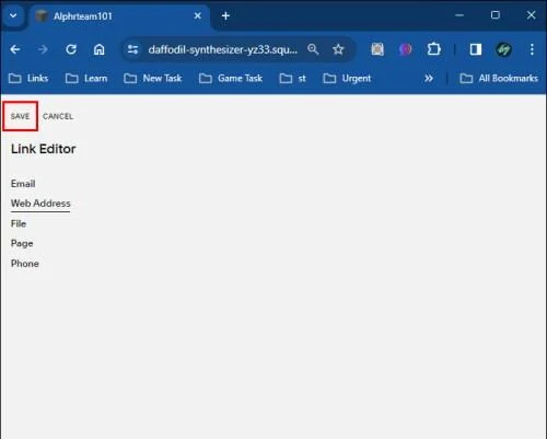 Как да добавите връзка в Squarespace