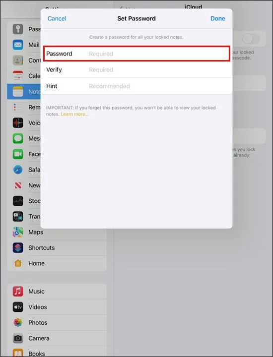 Как да защитите с парола Apple Notes