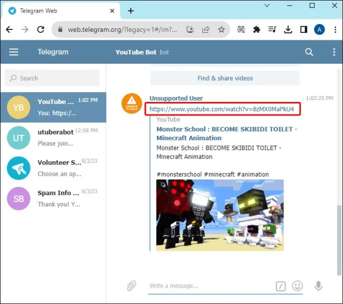 Telegram YouTube Downloaders