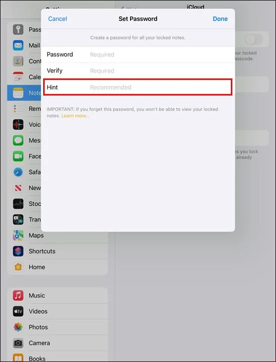 Как да защитите с парола Apple Notes