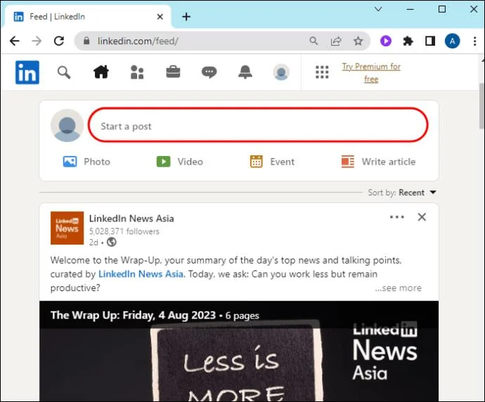 Как да добавите връзка към публикация в LinkedIn