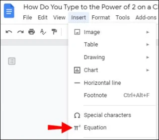 Как да въвеждате експоненти на Chromebook