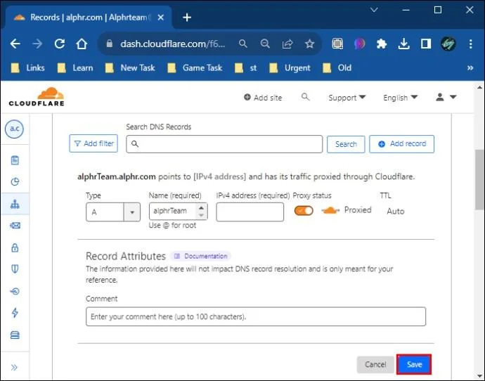 Cloudflare: Как да добавите TXT запис