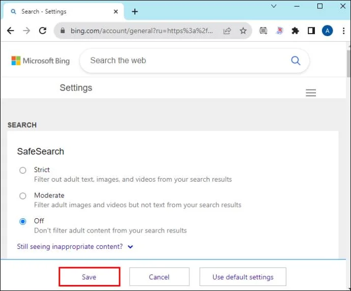 Как да изключите SafeSearch