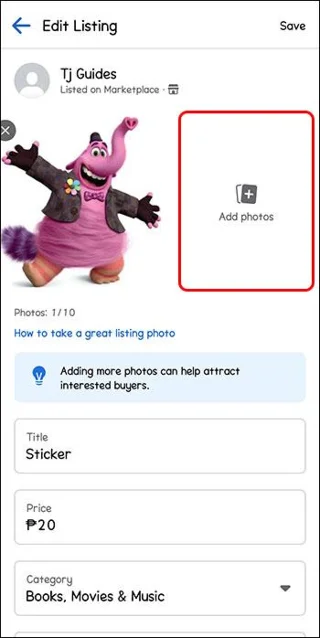 Как да промените реда на снимките във Facebook Marketplace