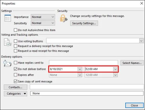 Как да насрочите имейл в Outlook