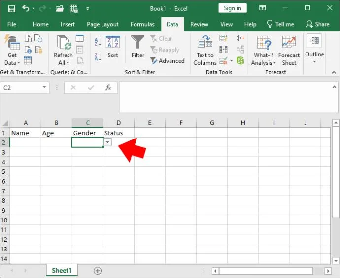 Как да добавите падащ списък в Excel