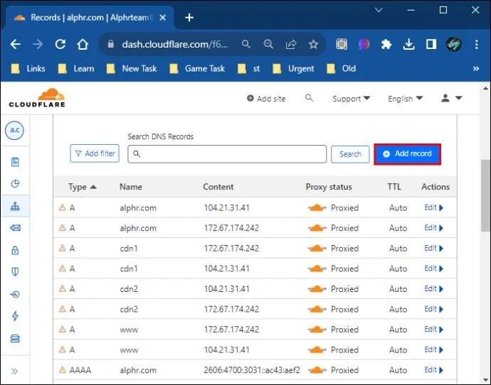 Cloudflare: Как да добавите TXT запис