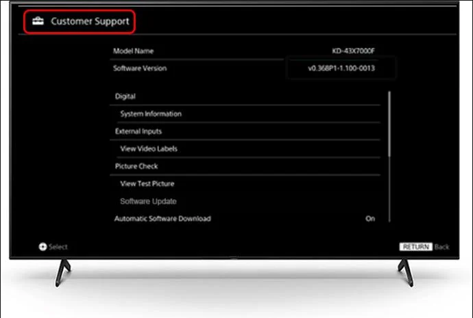 Как да актуализирате фърмуера на телевизор Sony