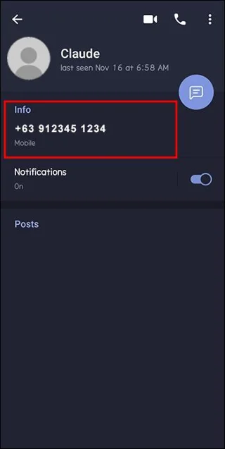 Как да видите нечий телефонен номер в Telegram