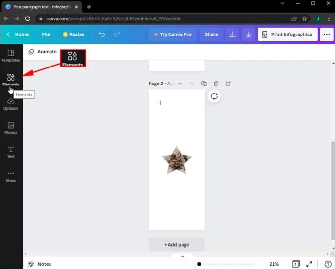 Как да добавите номера на страници в Canva