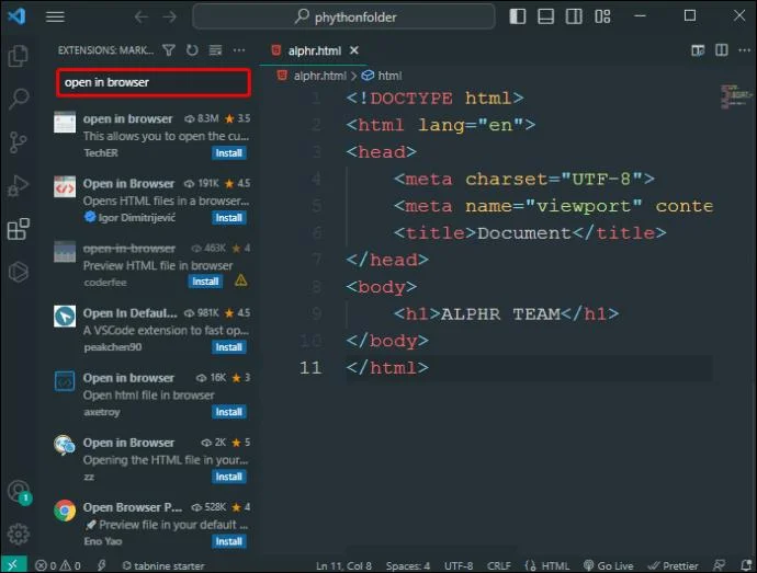 Πώς να εκτελέσετε ένα αρχείο HTML σε κώδικα VS