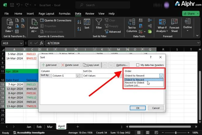 Как да сортирате в Excel