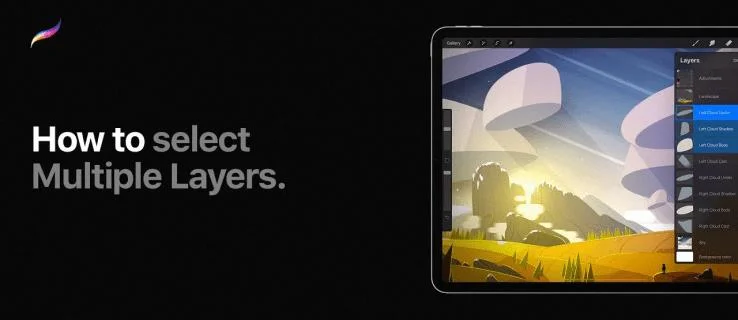 Kā Procreate izvēlēties vairākus slāņus