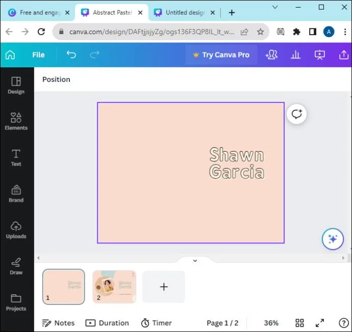 Как да направите текст да се показва при щракване в Canva