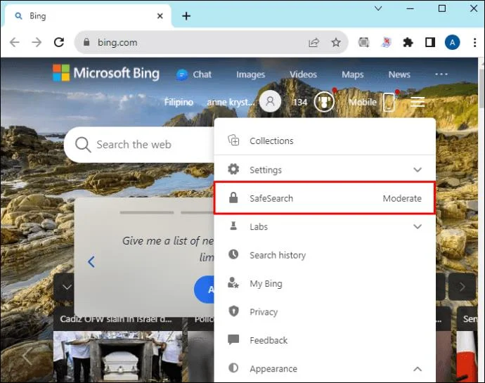Как да изключите SafeSearch