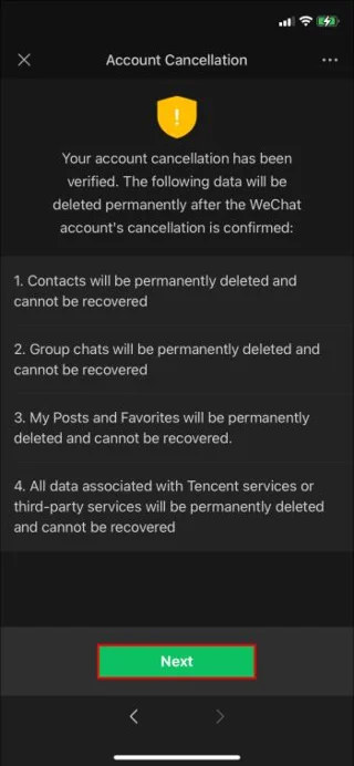 Как да изтриете акаунт в WeChat