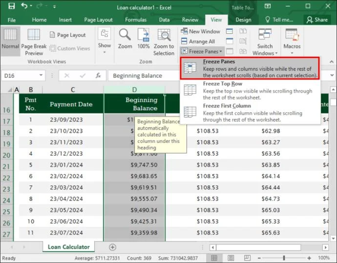 Как да заключите колона в Excel