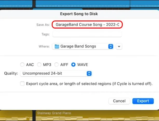 Πώς να κάνετε εξαγωγή σε MP3 στο Garageband