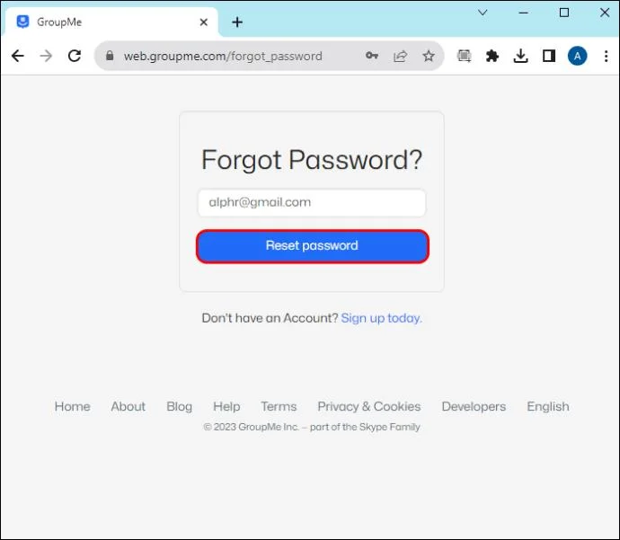 Как да нулирате парола в GroupMe