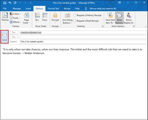 Как да насрочите имейл в Outlook