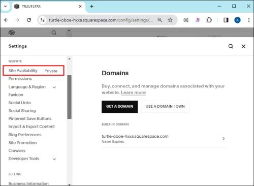 Как да промените името на уебсайт в Squarespace