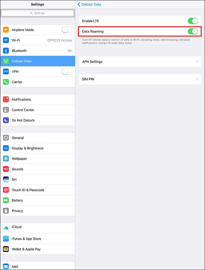 Как да коригирате клетъчните данни, които не работят на iPad