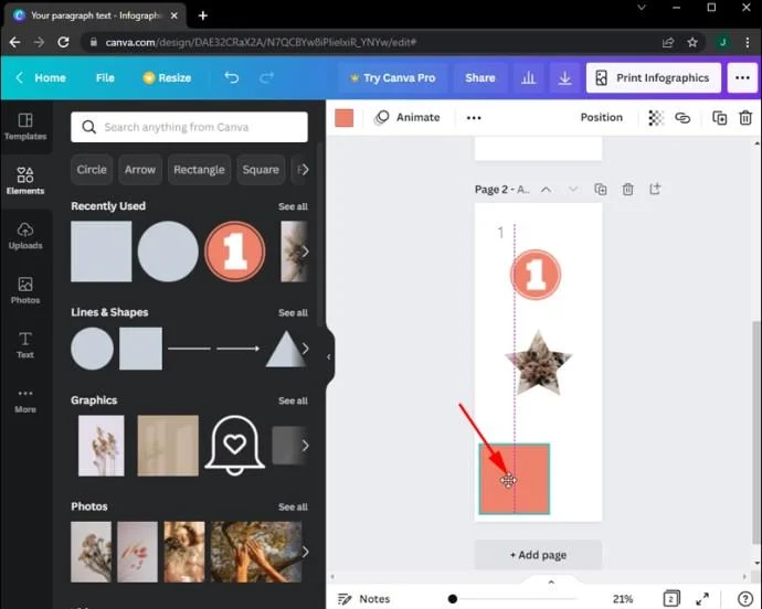 Как да добавите номера на страници в Canva