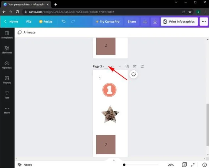 Как да добавите номера на страници в Canva