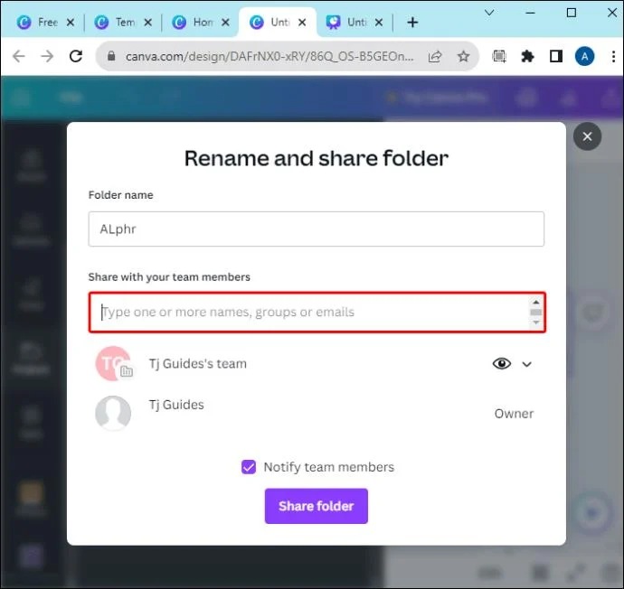 Как да споделите дизайн с вашия екип в Canva