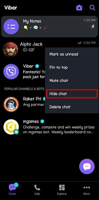 Как да видите скрити чатове във Viber
