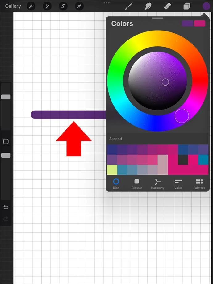 Procreate: Как да промените цвета на линията