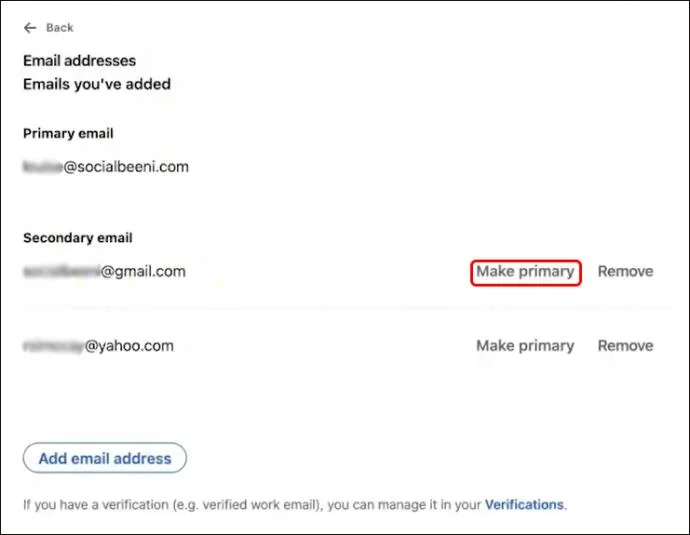 Как да промените основния имейл адрес на акаунт в LinkedIn