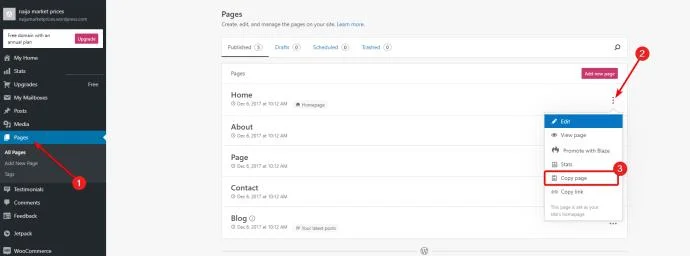WordPress: Как да копирате страница