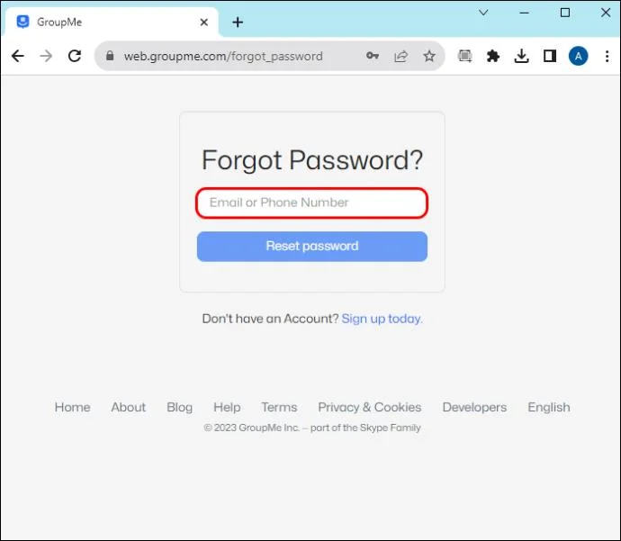 Как да нулирате парола в GroupMe