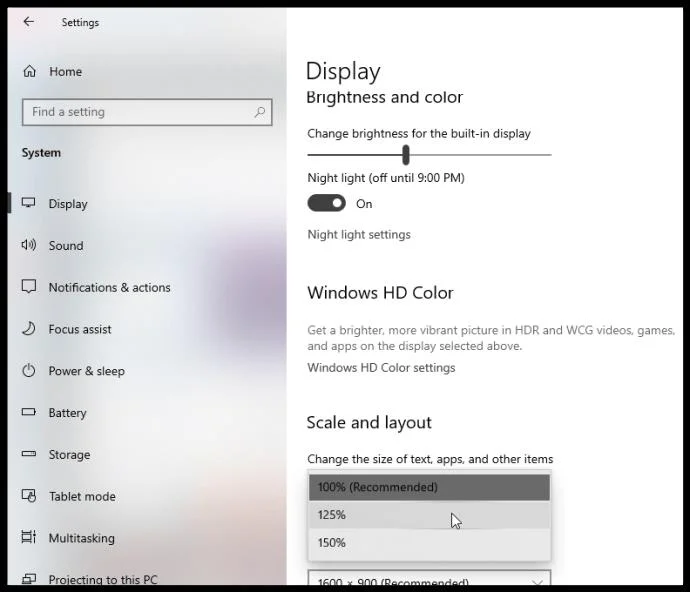 Hvernig á að stilla skjástærð í Windows 10