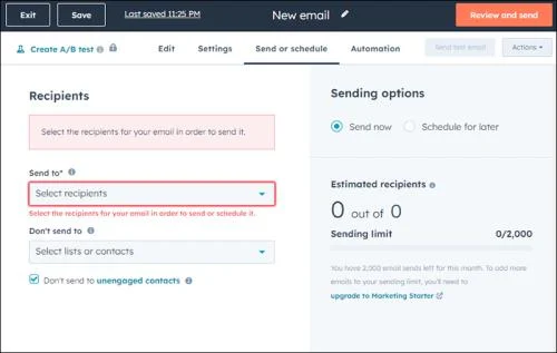 Как да изпращате масов имейл в HubSpot