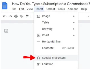 Как да въвеждате експоненти на Chromebook