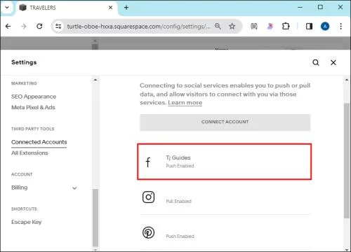 Как да свържете социални медии в Squarespace