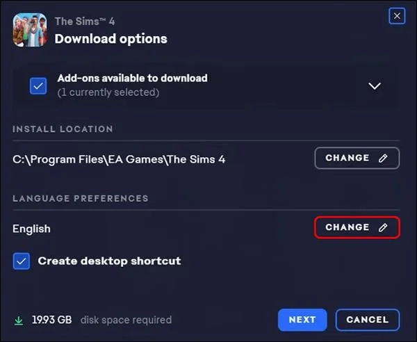 Jak změnit jazyk hry v aplikaci EA