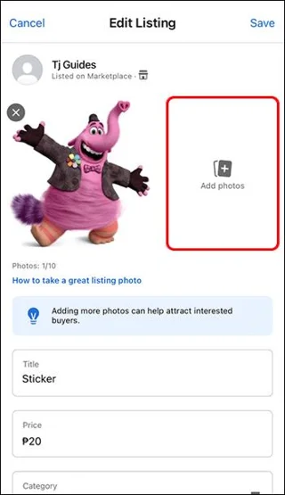 Как да промените реда на снимките във Facebook Marketplace