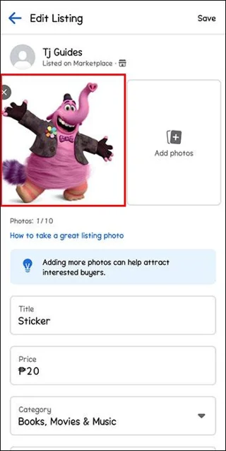 Как да промените реда на снимките във Facebook Marketplace