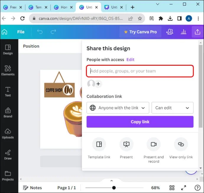 Как да споделите дизайн с вашия екип в Canva