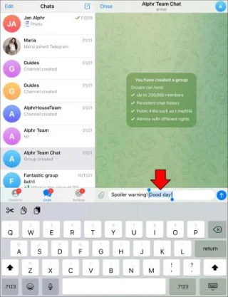 Как да използвате етикета спойлер в Telegram