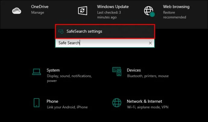Как да изключите SafeSearch