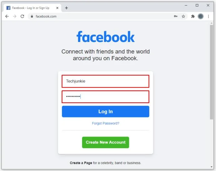 Facebook inloggning